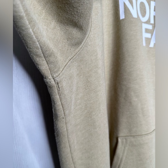 The North Face Men's Hoodie Half Dome Logo Pullover Sweatshirt Size XL Tan Beige - Picture 9 of 9